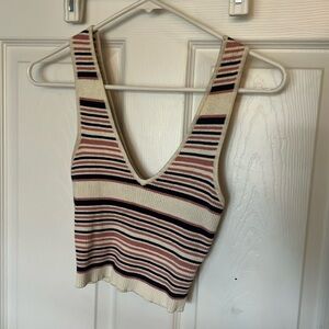 Cropped striped tank size medium